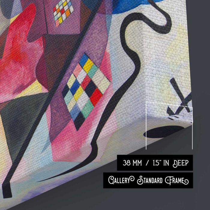 Yellow-Red-Blue by Wassily Kandinsky canvas print, canvas surface and edge detail