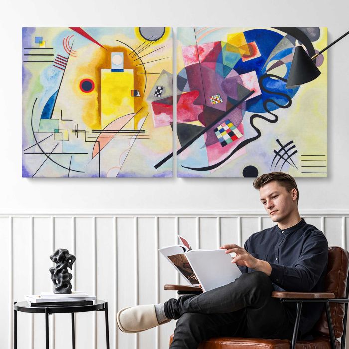 Yellow-Red-Blue by Wassily Kandinsky canvas print, interior display view