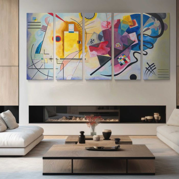 Yellow-Red-Blue by Wassily Kandinsky canvas print, interior display view