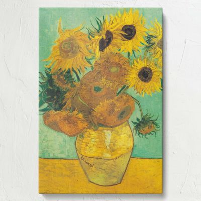 Twelve Sunflowers by Van Gogh Print - Floral Yellow Vase Art