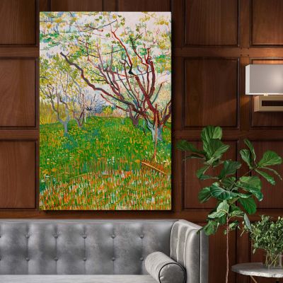 Vincent Van Gogh's The Flowering Orchard 1888 - Spring Trees Blossom Landscape Art
