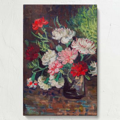 Vase with Carnations - Red and White Floral Still Life By Vincent van Gogh 