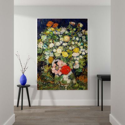 Bouquet of Flowers in a Vase - Still Life Floral Painting By Vincent van Gogh 