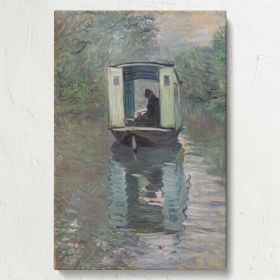 The Studio Boat - Impressionist River Scene By Claude Monet 
