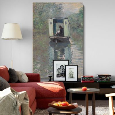 The Studio Boat - Impressionist River Scene By Claude Monet 