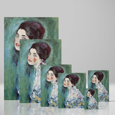 Portrait of a Lady - Blue-Green Romantic Impression By Gustav Klimt 