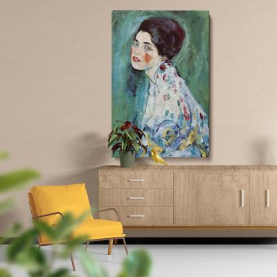 Portrait of a Lady - Blue-Green Romantic Impression By Gustav Klimt 