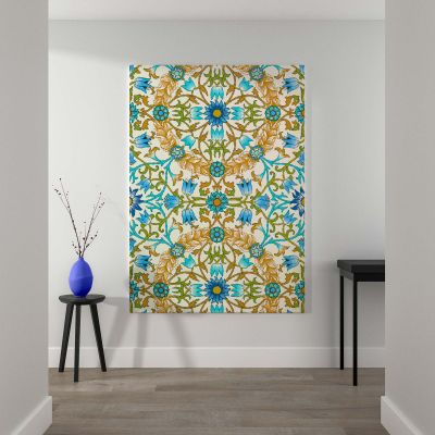Vine - Elegant Gold and Blue Botanical Art By William Morris 