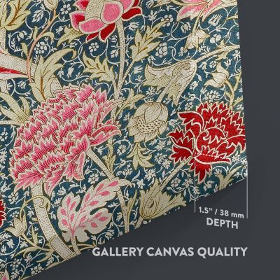 Cray - Red and Pink Floral Pattern on Blue By William Morris 