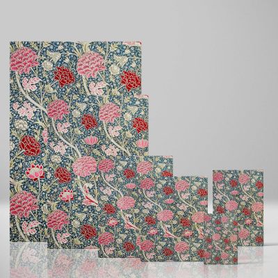 Cray - Red and Pink Floral Pattern on Blue By William Morris 