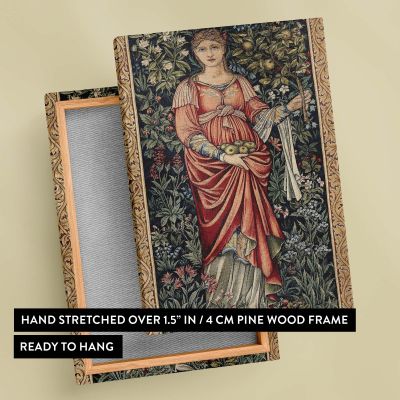 Pomona - Fruit Goddess in Red Gown By Edward Burne-Jones & John Henry Dearle 