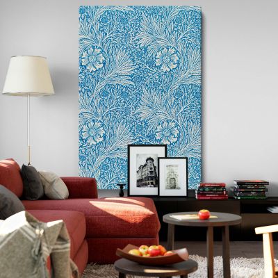Marigold - Blue and White Botanical Wall Art By William Morris 