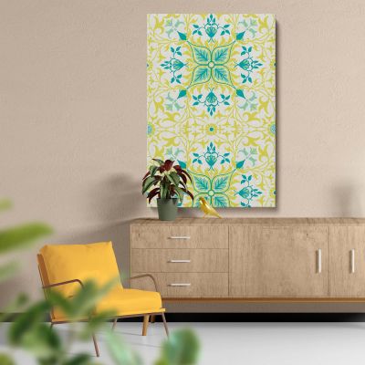 Vine - Yellow, White and Green Floral Wall Art By William Morris 