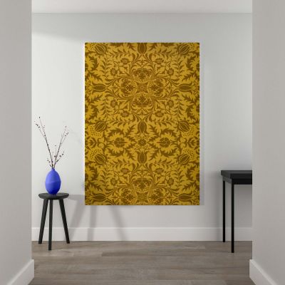 Vine - Golden Brown Floral Arts and Crafts Style By William Morris 