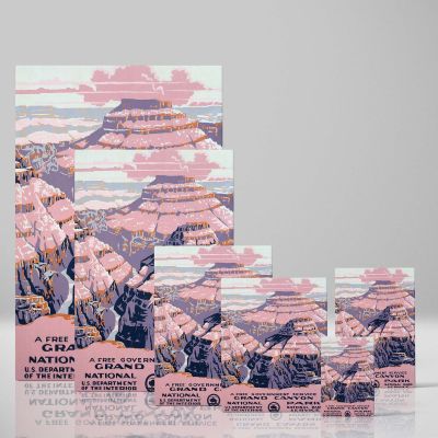 Grand Canyon National Park - 1938 Poster with Pink Cliffs By Chester Don Powell 