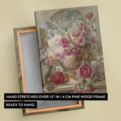 Vase with Flowers - Romantic Dutch Still Life By Pieter van Loo 