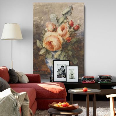 Boeket Rozen in een Vaas - Dutch Watercolor Floral By Adrienne Jacqueline s Jacob 