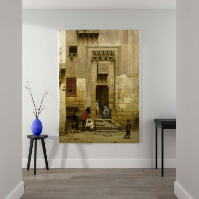 The Courtyard of a House in Cairo - Egyptian Street Scene By Willem de Famars Testas 