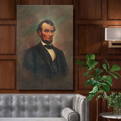 Abraham Lincoln - Vintage Oil Portrait of U.S. President