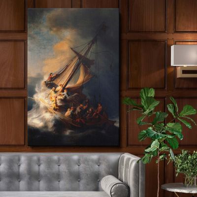 The Storm on the Sea of Galilee - Dramatic Ship Scene By Rembrandt van Rijn 