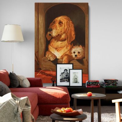 Dignity and Impudence - Bloodhound and Terrier Dog Portrait By Sir Edwin Landseer 
