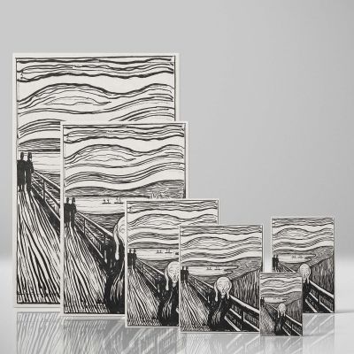 The Scream - Black and White Expressionist Print By Edvard Munch 