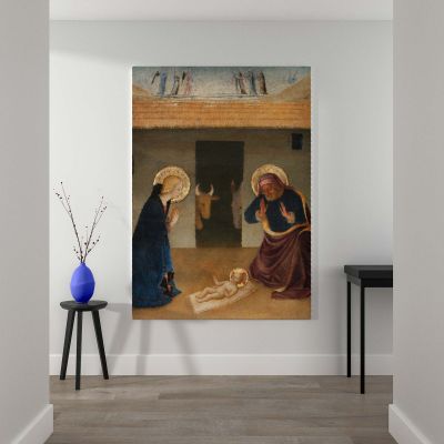 The Nativity - Rustic Stable Scene with Mary and Jesus By Zanobi Strozzi 