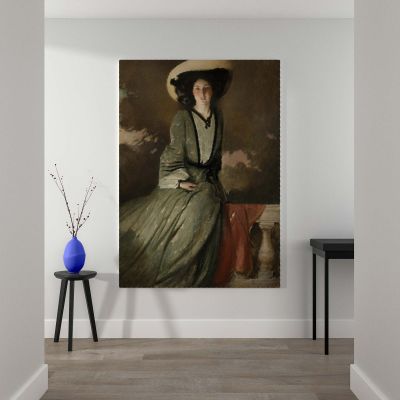 Mrs. John White Alexander - Seated Lady in Wide Hat By John White Alexander 