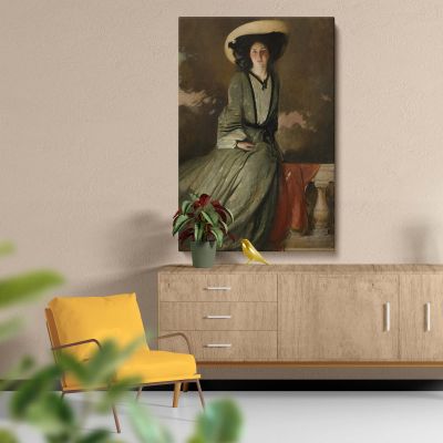 Mrs. John White Alexander - Seated Lady in Wide Hat By John White Alexander 