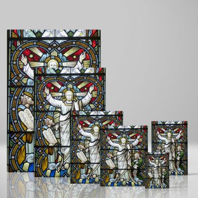 Jesus with Prophets - Historic Stained Glass Church Scene