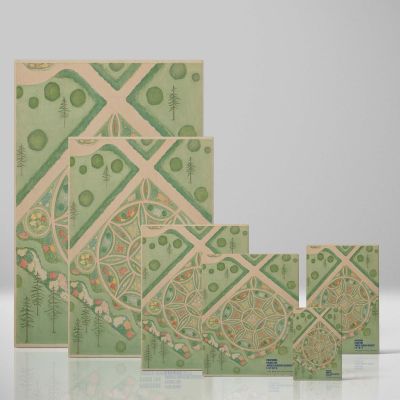 Estate Parterre Plan - Vintage Geometric Garden Layout By Virginia Richards 