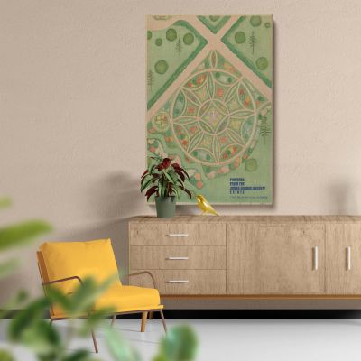 Estate Parterre Plan - Vintage Geometric Garden Layout By Virginia Richards 