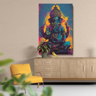 Lord Ganesha - Vibrant Pop Hindu Spiritual Art