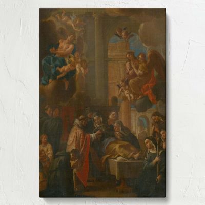 Death of St Clare - Religious Scene with Angels and Clergy By Nezn‡my Maliar 