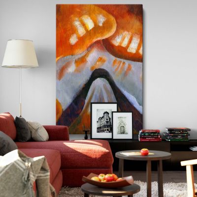 Mountain and Sky - Abstract Natural Forms in Orange and Blue By Arthur Dove 