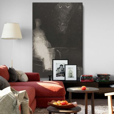 I Continued to Gaze on the Chair - Surreal Misty Figure By Odilon Redon 