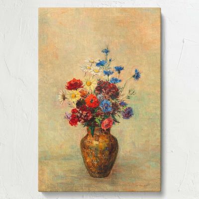 Flowers in a Vase - Vibrant 1910 Bouquet Still Life By Odilon Redon 