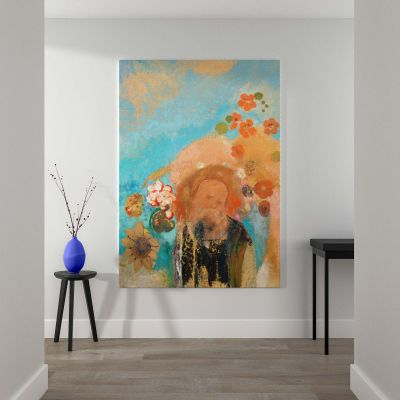 Evocation of Roussel - Dreamy Abstract Floral Portrait By Odilon Redon 