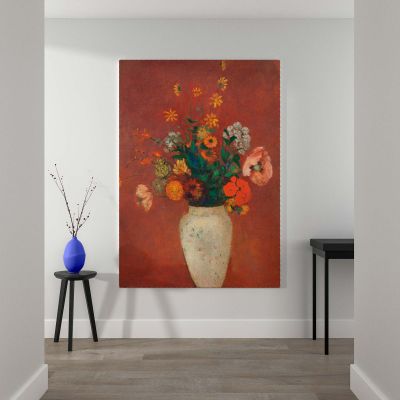 Bouquet in a Chinese Vase - Wild Garden Blooms By Odilon Redon 