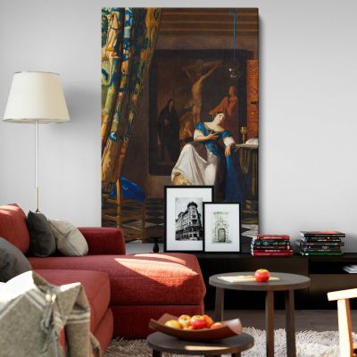 Allegory of the Catholic Faith - Spiritual Baroque Symbolism By Johannes Vermeer 