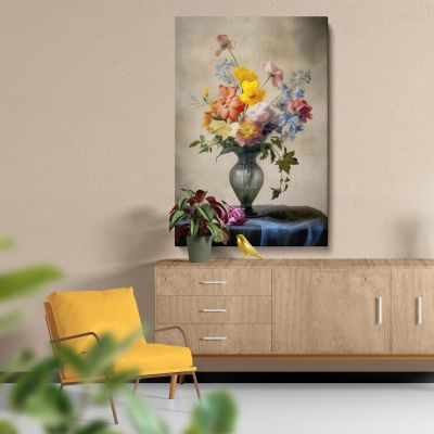 Bouquet in Glass Vase - Romantic Floral Still Life