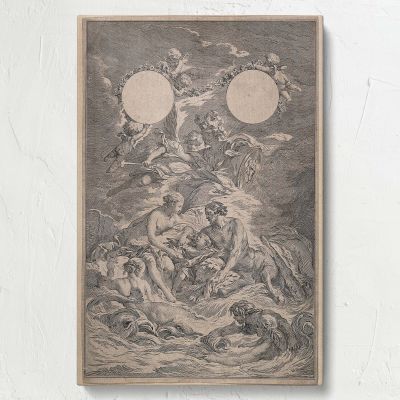 Allegory on the Education of Louis XV - Classical Engraving Scene By Tony Querrec 