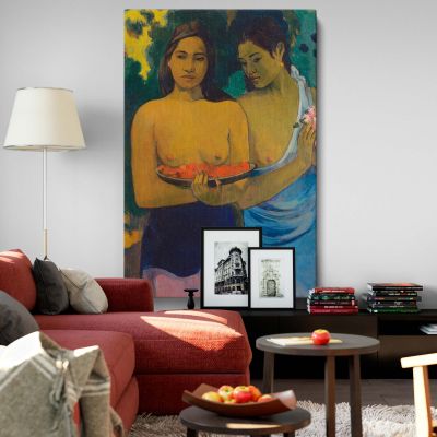 Two Tahitian Women - Vibrant Polynesian Scene By Paul Gauguin 