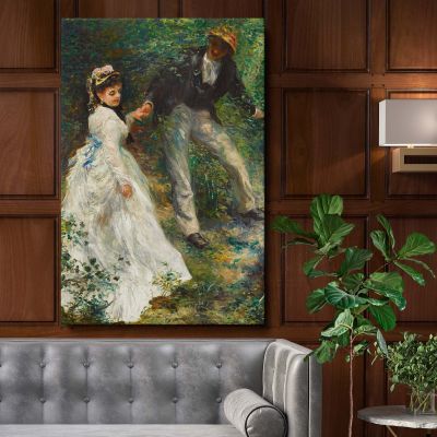 La Promenade - Romantic Couple in Nature By Pierre-Auguste Renoir 