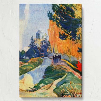 Les Alyscamps - Serene French Landscape with Figures By Paul Gauguin 