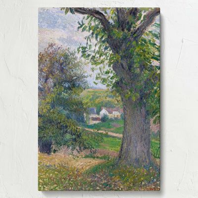Chestnut Trees at Osny - Detailed Countryside Landscape By Camille Pissarro 