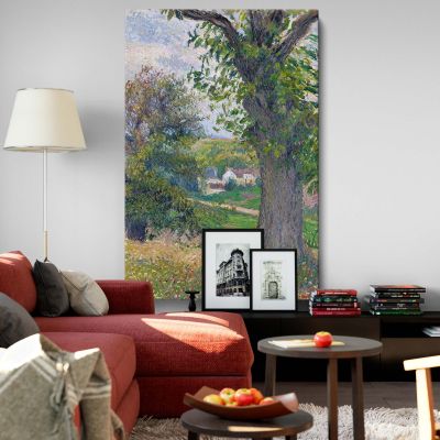 Chestnut Trees at Osny - Detailed Countryside Landscape By Camille Pissarro 