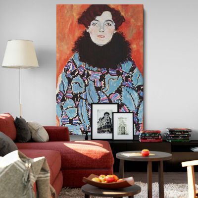 Portrait of Johanna Staude - Expressive Modern Fashion Scene By Gustav Klimt 