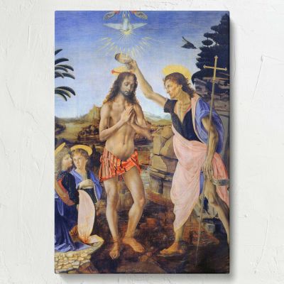 Baptism of Christ - Angels with Jesus and John By Leonardo da Vinci 