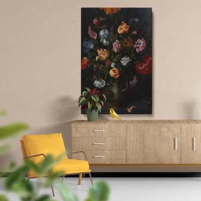 A Vase with Flowers - Baroque Tulip & Peony Arrangement By Jacob Vosmaer 